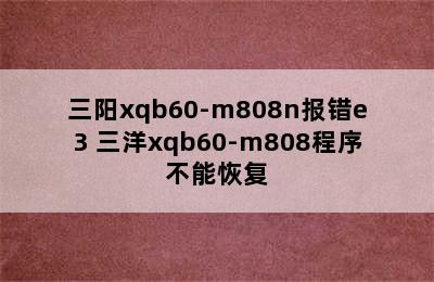 三阳xqb60-m808n报错e3 三洋xqb60-m808程序不能恢复